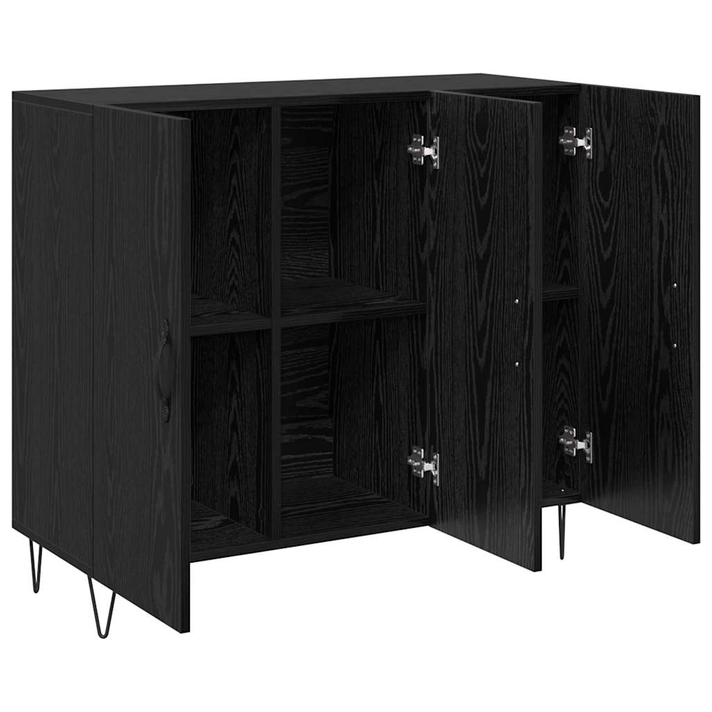 Bufet Stejar negru 90 x 34 x 80 cm Lemn compozit — imaginea 5