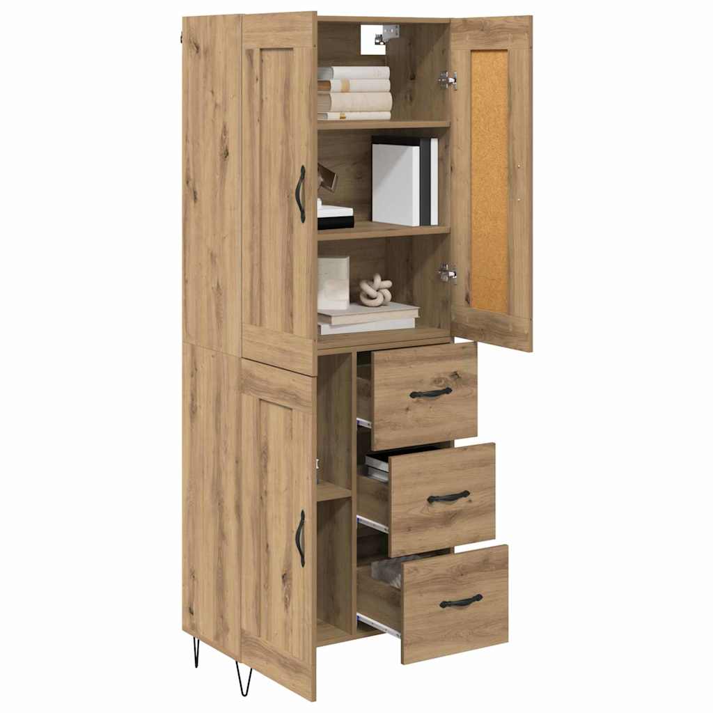 Bufet Stejar Artizanal 69,5 x 34 x 180 cm Lemn compozit — imaginea 4