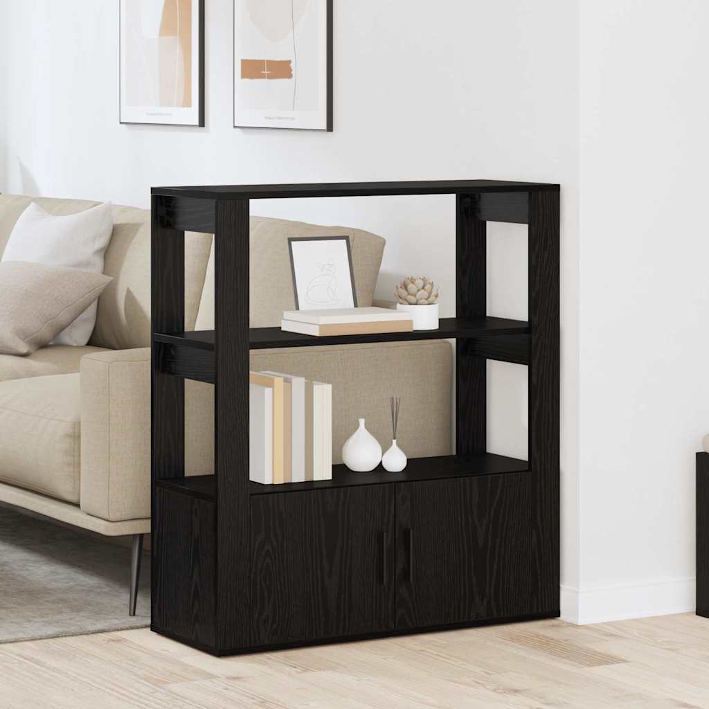 Bufet Stejar negru 30 x 80 x 90 cm Lemn compozit — imaginea 2