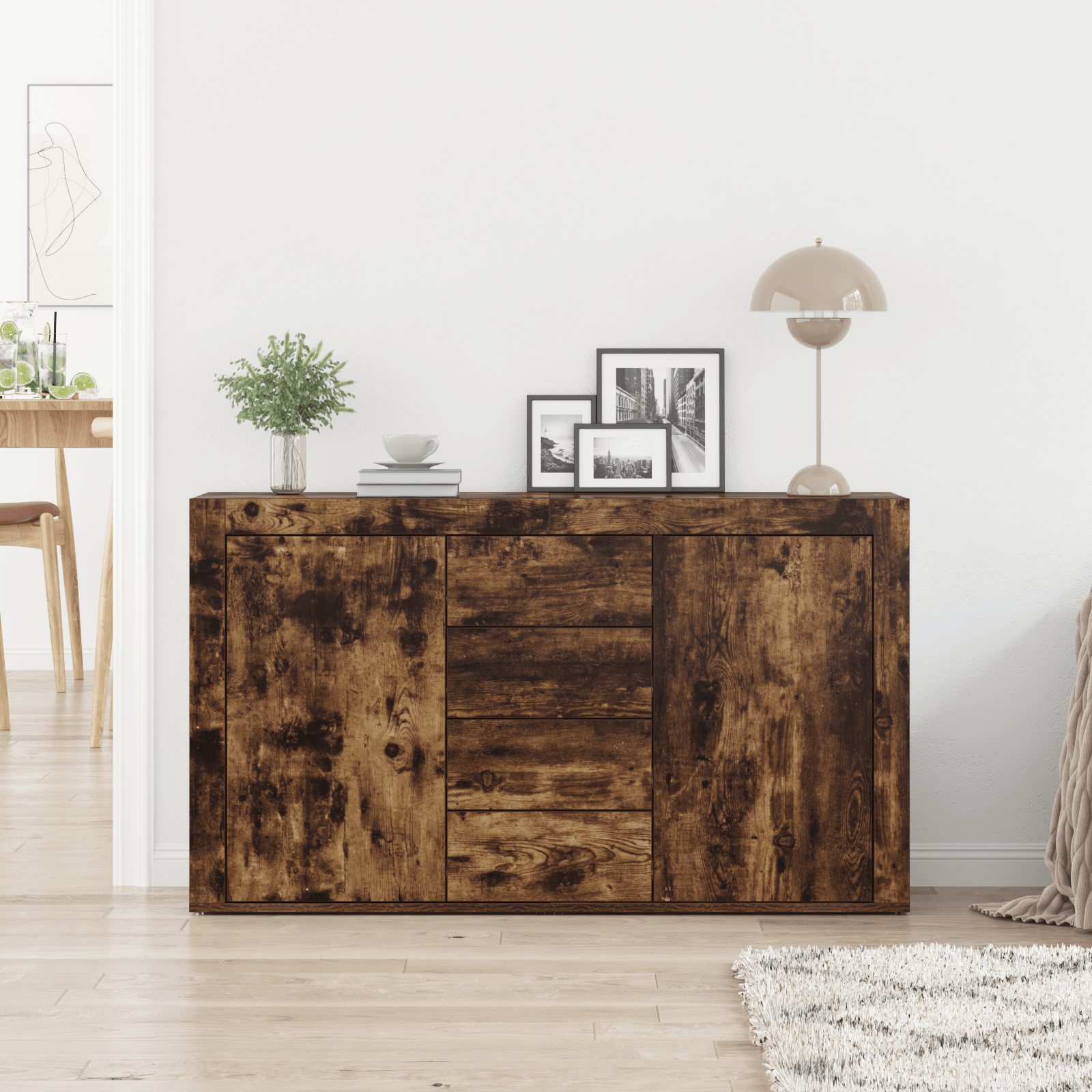Bufet Stejar afumat Lemn prelucrat 120 x 36 x 69 cm Bufet — imaginea 4