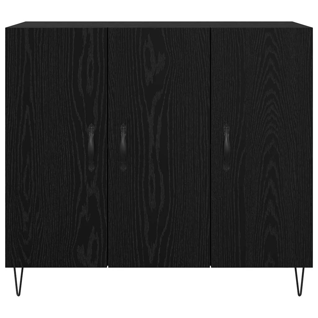 Bufet Stejar negru 90 x 34 x 80 cm Lemn compozit — imaginea 6