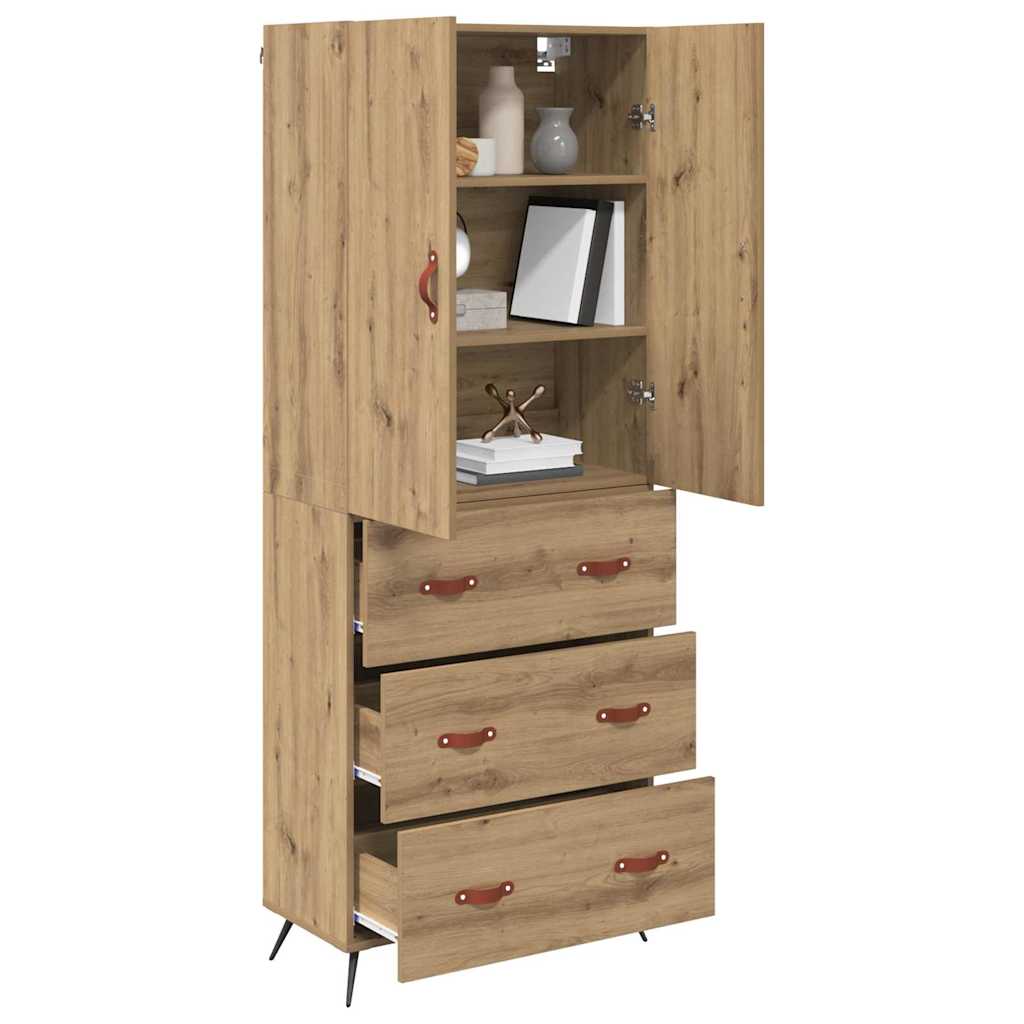 Bufet Stejar Artizanal 69,5 x 34 x 180 cm Lemn compozit — imaginea 4