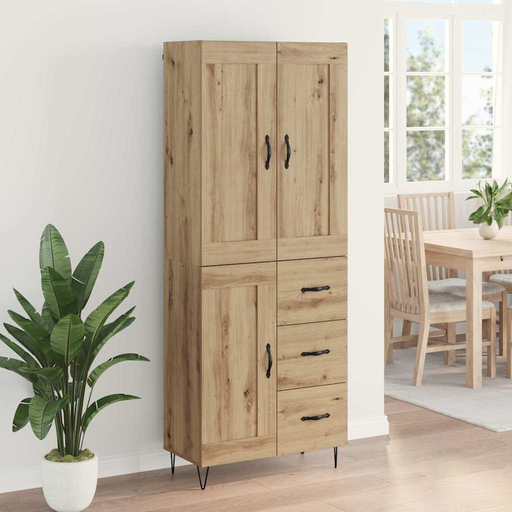 Bufet Stejar Artizanal 69,5 x 34 x 180 cm Lemn compozit — imaginea 5