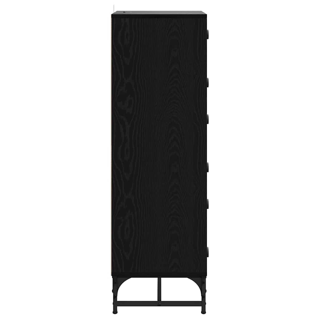 Bufet Stejar negru 35 x 37 x 117 cm Lemn compozit — imaginea 7