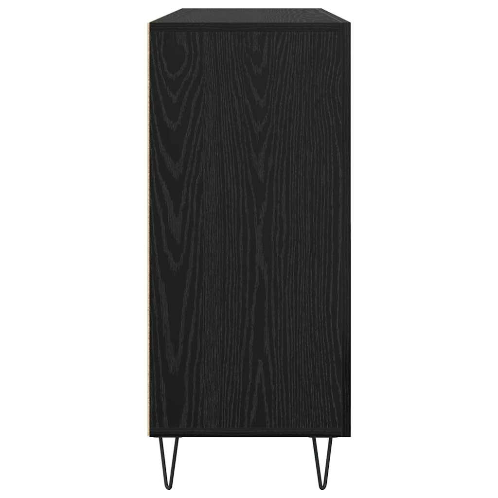 Bufet Stejar negru 90 x 34 x 80 cm Lemn compozit — imaginea 7