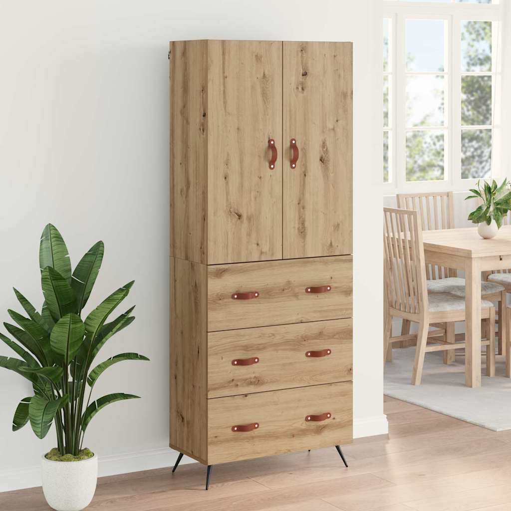 Bufet Stejar Artizanal 69,5 x 34 x 180 cm Lemn compozit — imaginea 5
