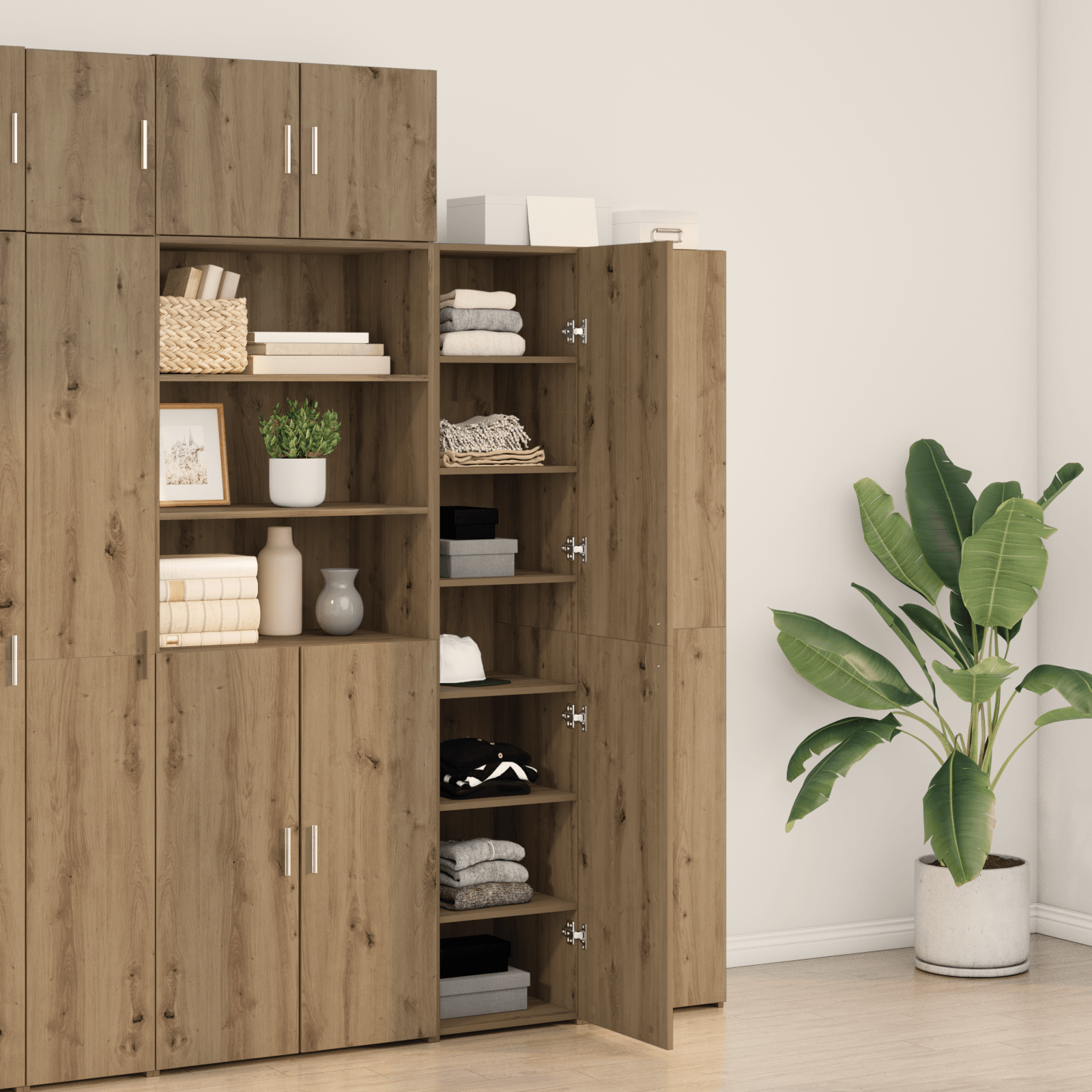 Bufet Stejar 40x42.5x185 cm Lemn prelucrat — imaginea 4