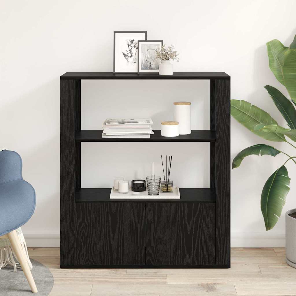 Bufet Stejar negru 30 x 80 x 90 cm Lemn compozit — imaginea 5