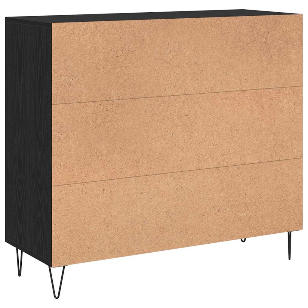 Bufet Stejar negru 90 x 34 x 80 cm Lemn compozit — imaginea 8