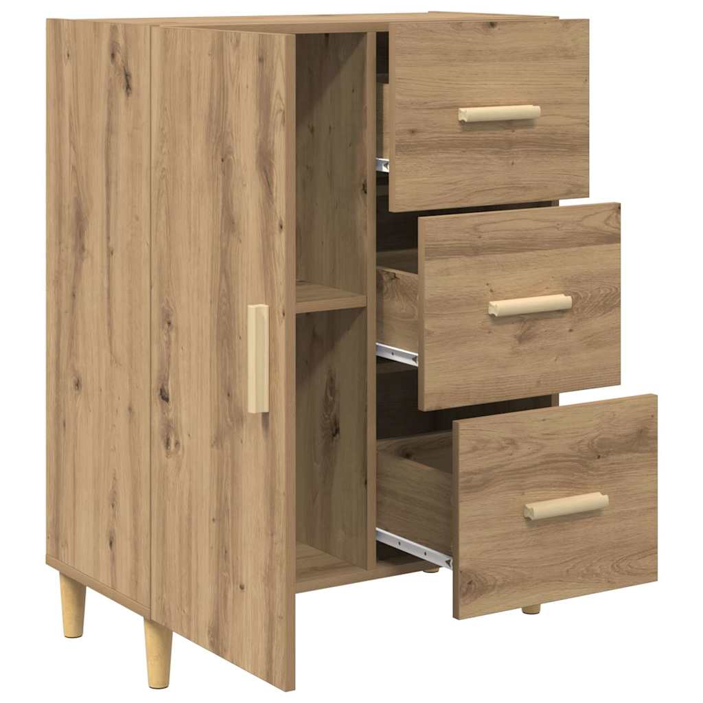 Bufet stejar artizanal 34 x 69.5 x 90 cm Lemn compozit — imaginea 6