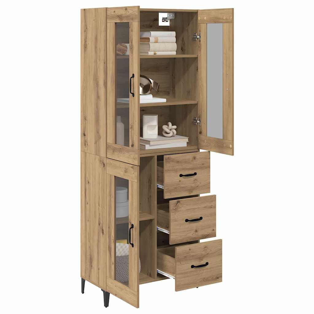 Bufet Stejar Artizanal 69,5 x 34 x 180 cm Lemn compozit — imaginea 4