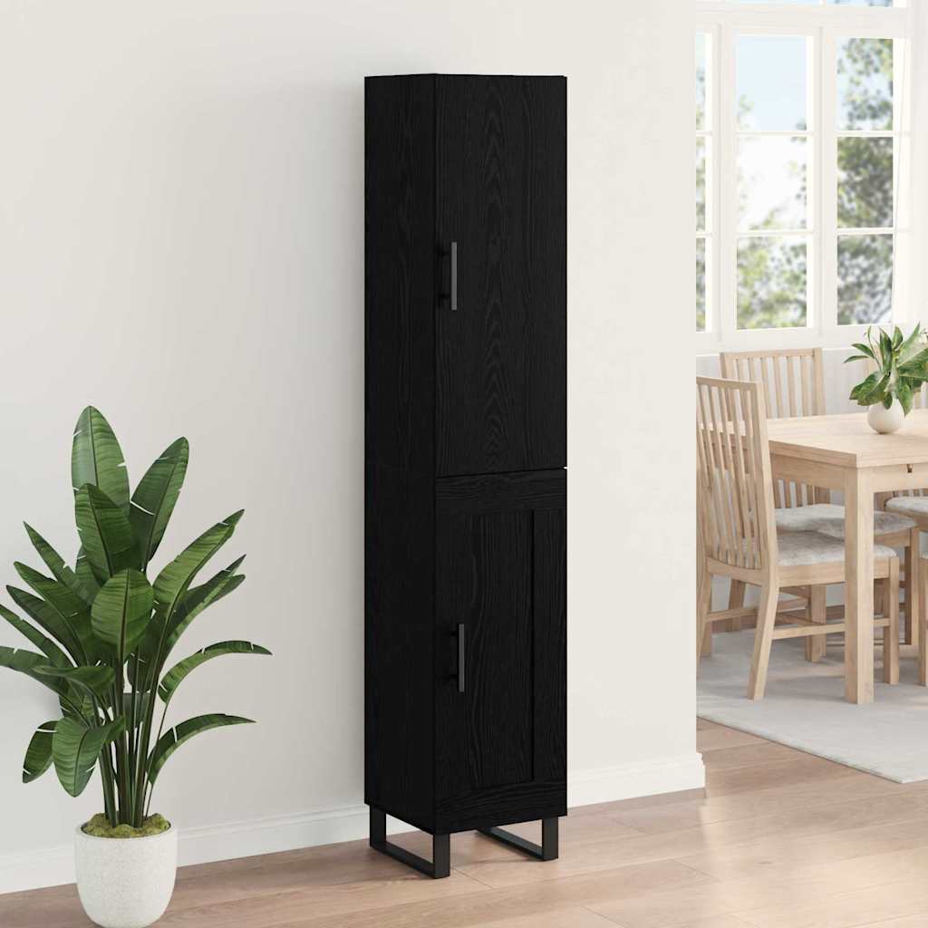 Bufet Stejar Negru 34,5 x 34 x 180 cm Lemn compozit — imaginea 5