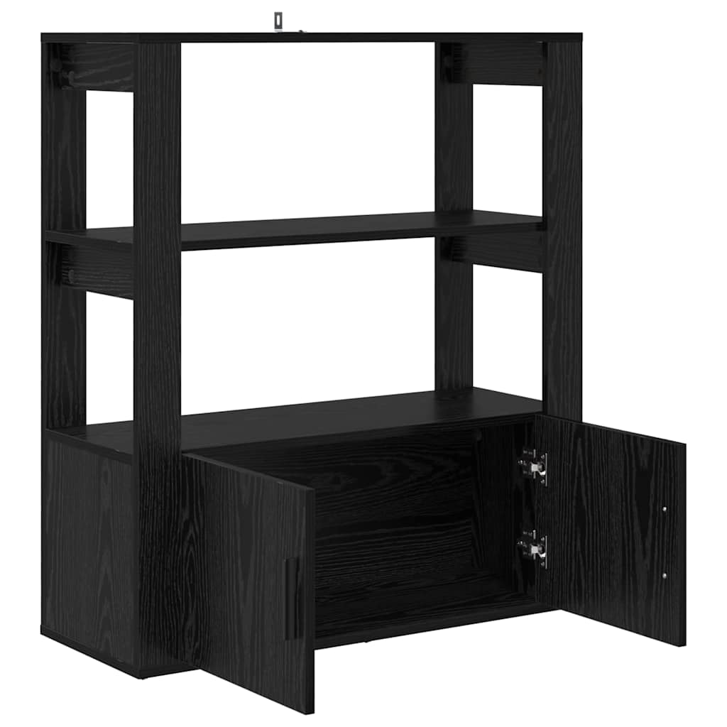 Bufet Stejar negru 30 x 80 x 90 cm Lemn compozit — imaginea 6