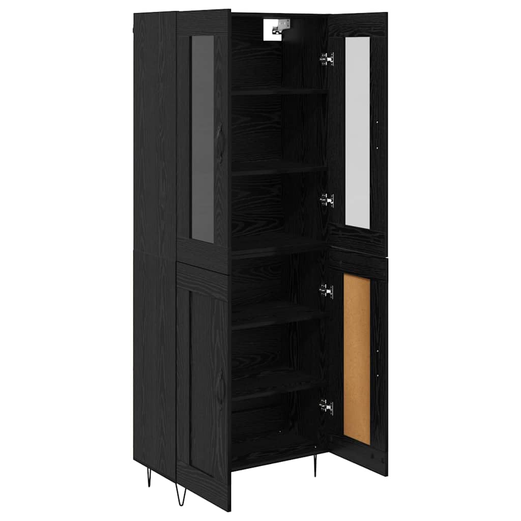 Bufet Stejar Negru 69,5 x 34 x 180 cm Lemn compozit — imaginea 6