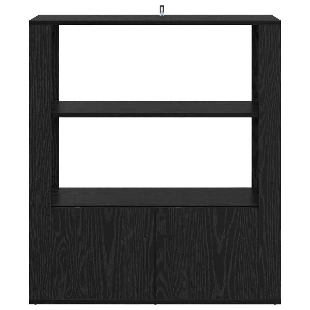 Bufet Stejar negru 30 x 80 x 90 cm Lemn compozit — imaginea 7