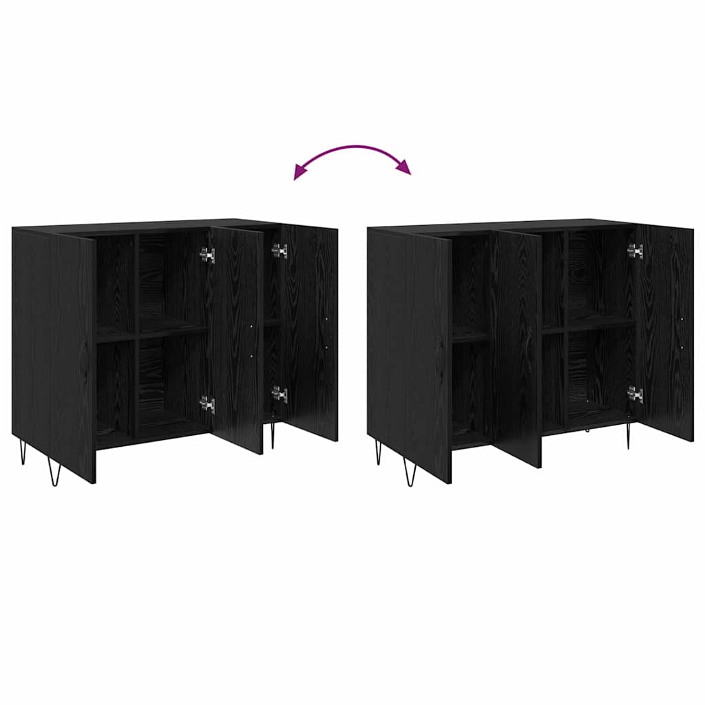 Bufet Stejar negru 90 x 34 x 80 cm Lemn compozit — imaginea 10