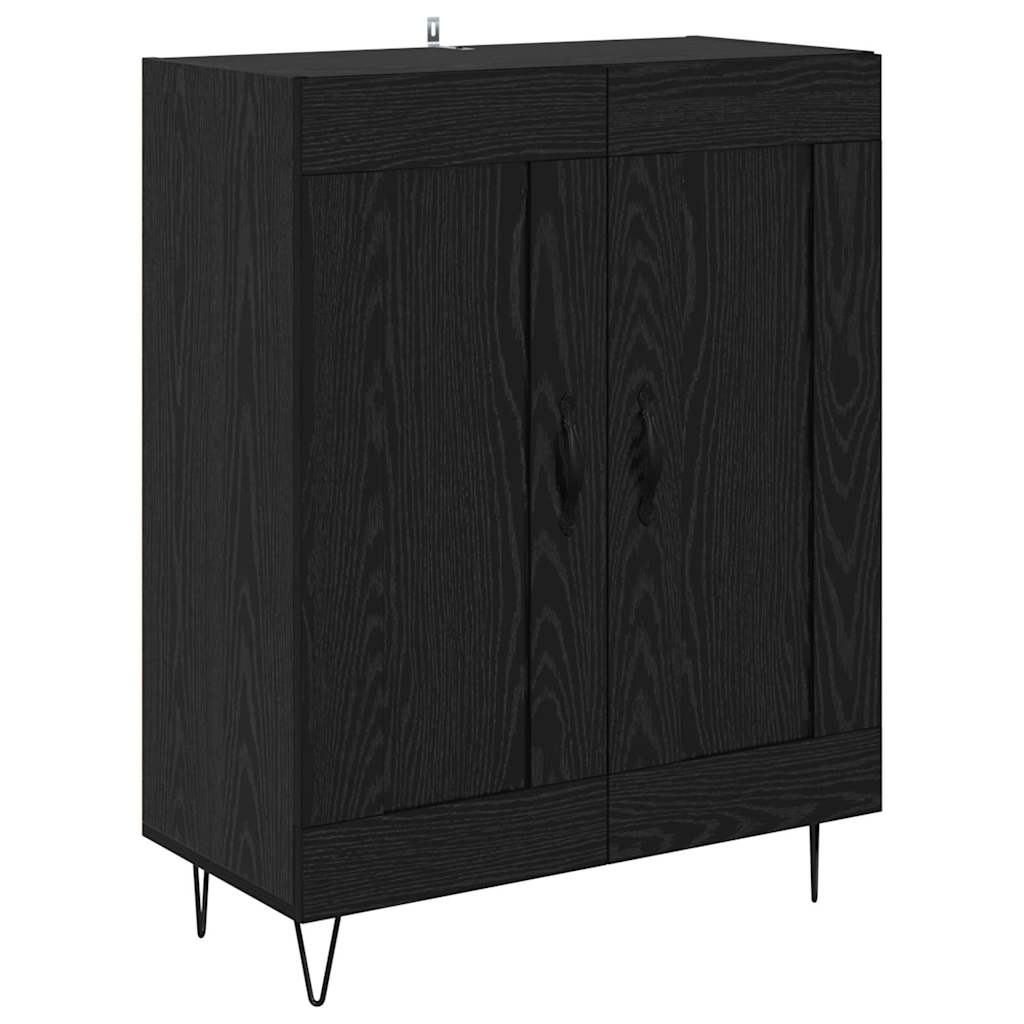Bufet Stejar Negru 69,5 x 34 x 180 cm Lemn compozit — imaginea 7