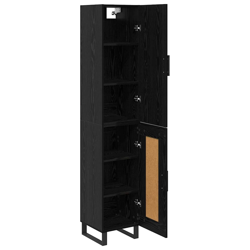 Bufet Stejar Negru 34,5 x 34 x 180 cm Lemn compozit — imaginea 6