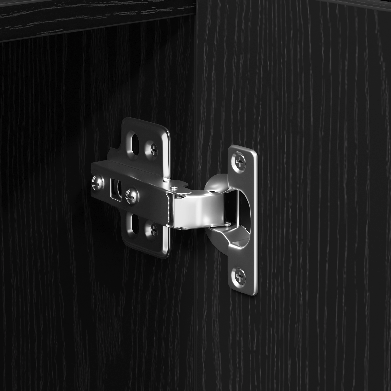 Bufet Stejar Negru 90x34x80 cm Fabricat din Lemn Prelucrat — imaginea 8