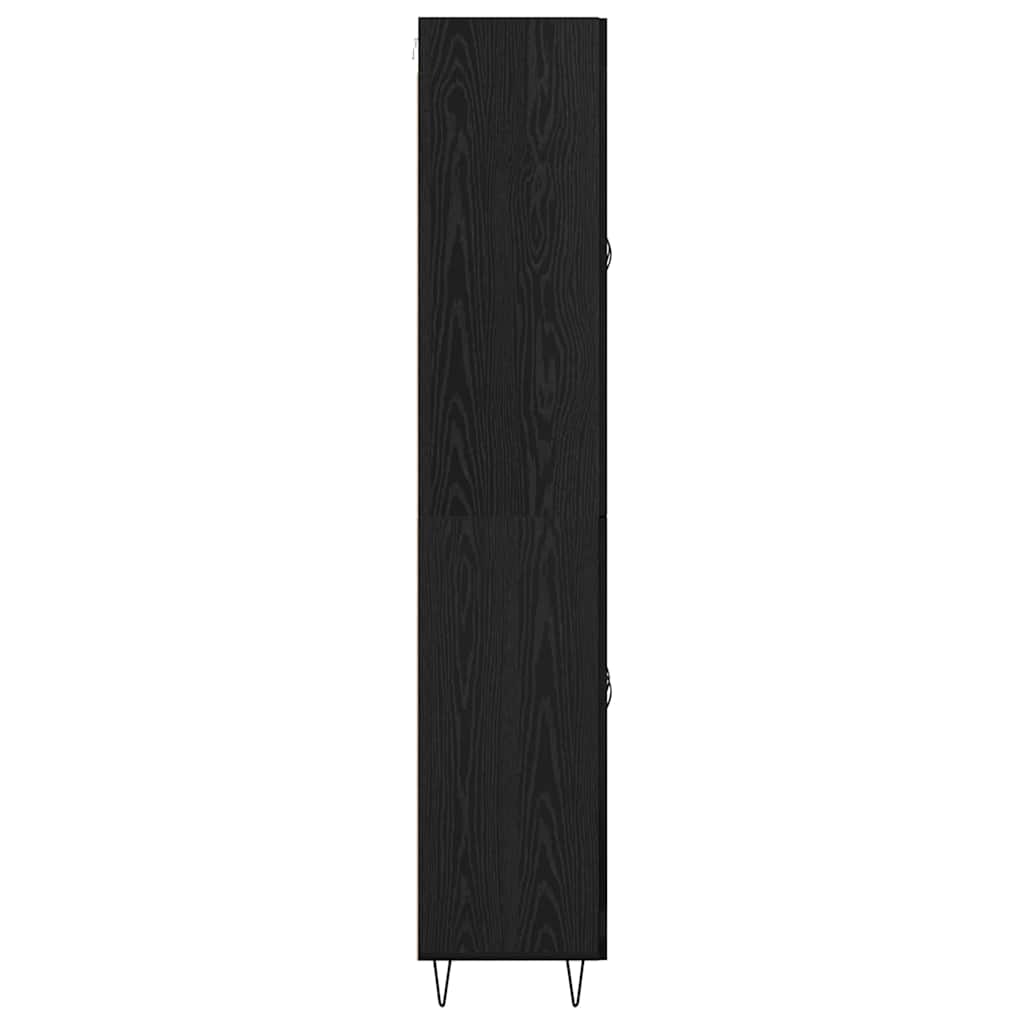 Bufet Stejar Negru 69,5 x 34 x 180 cm Lemn compozit — imaginea 10