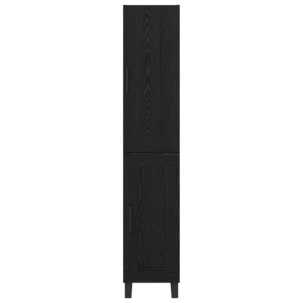 Bufet Stejar Negru 34,5 x 34 x 180 cm Lemn compozit — imaginea 9