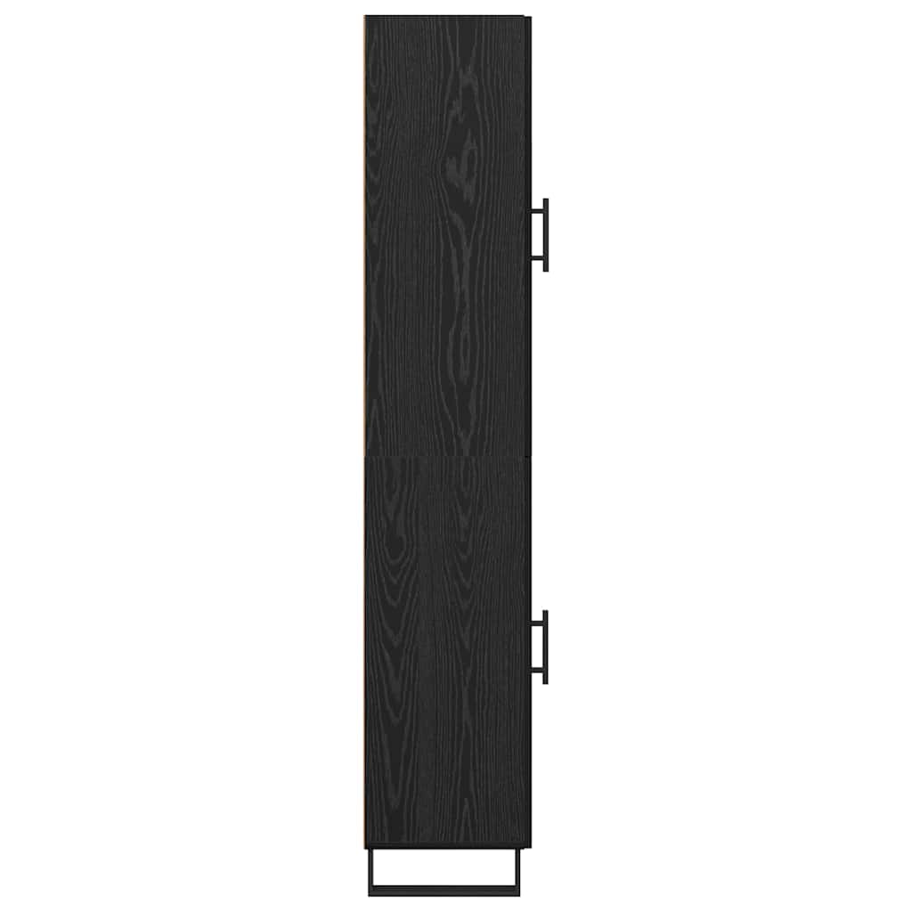 Bufet Stejar Negru 34,5 x 34 x 180 cm Lemn compozit — imaginea 10
