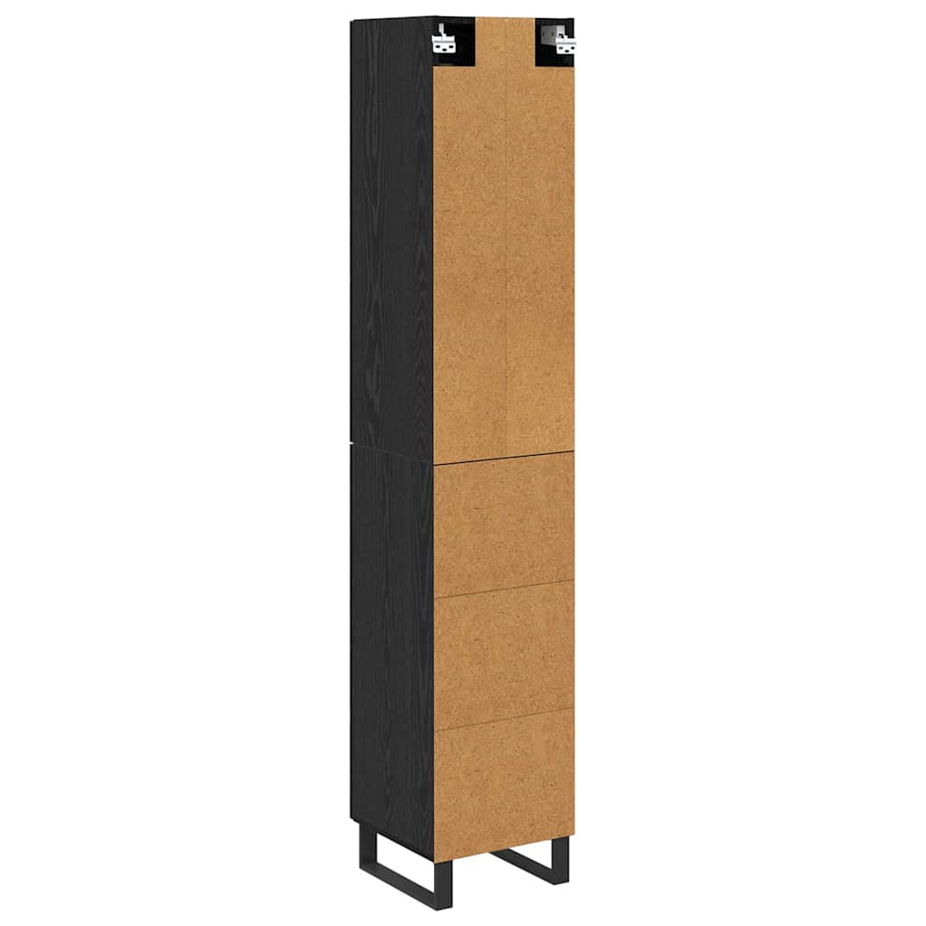 Bufet Stejar Negru 34,5 x 34 x 180 cm Lemn compozit — imaginea 11