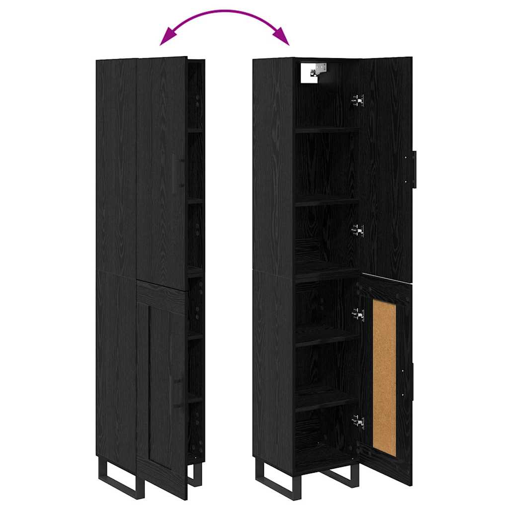 Bufet Stejar Negru 34,5 x 34 x 180 cm Lemn compozit — imaginea 13