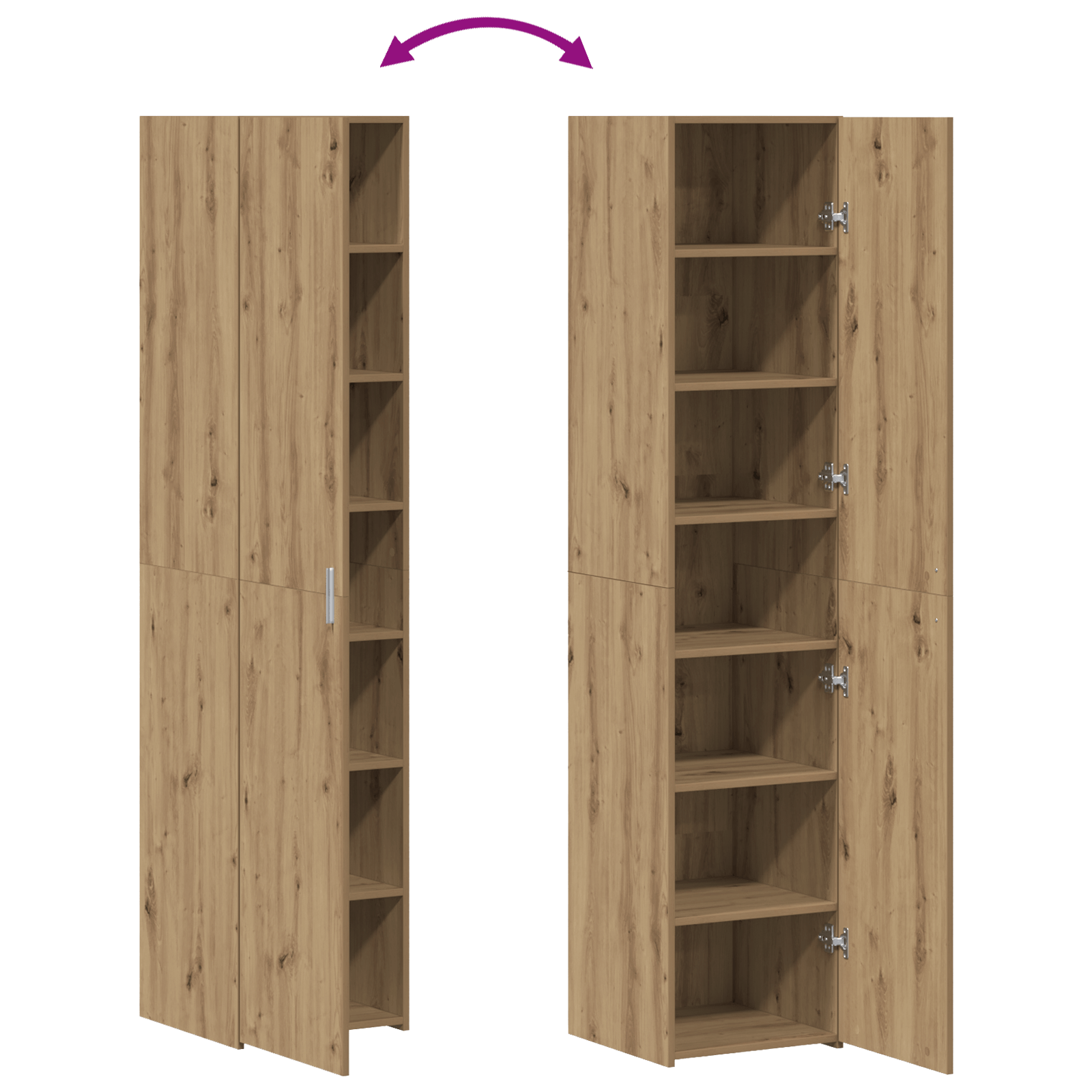 Bufet Stejar 40x42.5x185 cm Lemn prelucrat — imaginea 12