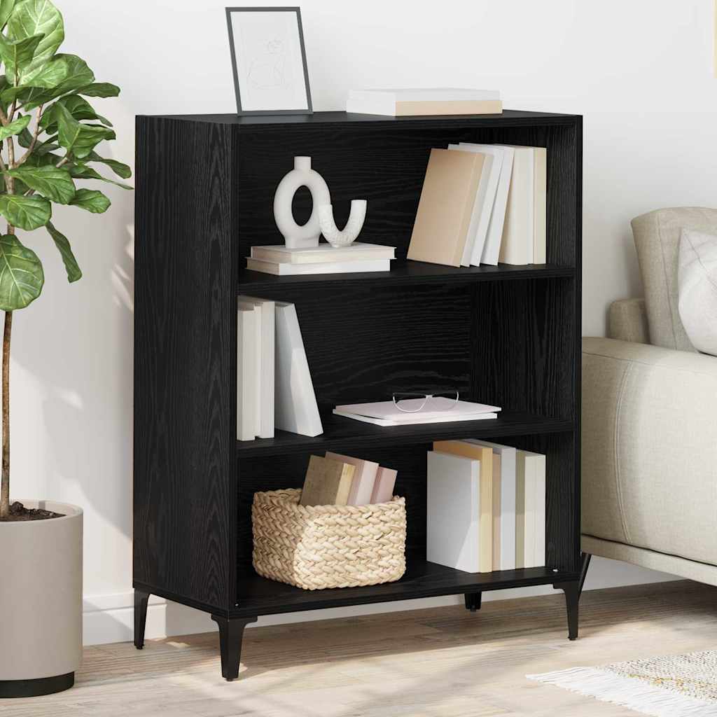 Bufet Stejar negru 32.5 x 69.5 x 90 cm Lemn compozit — imaginea 2