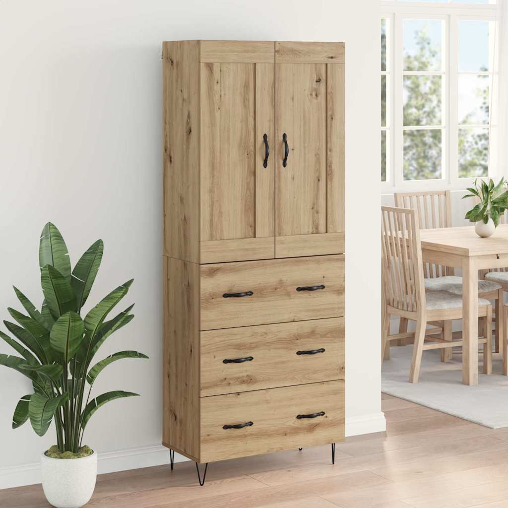 Bufet Stejar Artizanal 69,5 x 34 x 180 cm Lemn compozit — imaginea 5