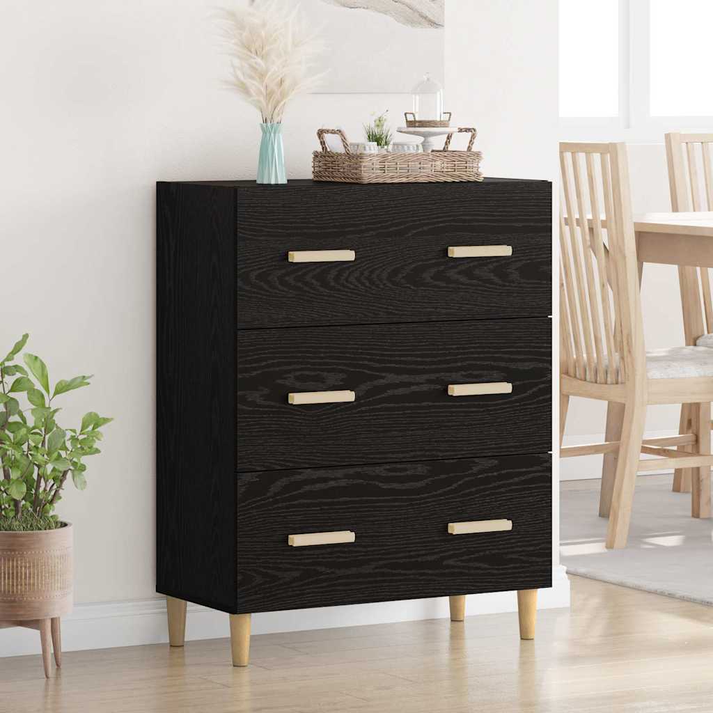 Bufet Stejar negru 34 x 69.5 x 90 cm Lemn compozit — imaginea 2