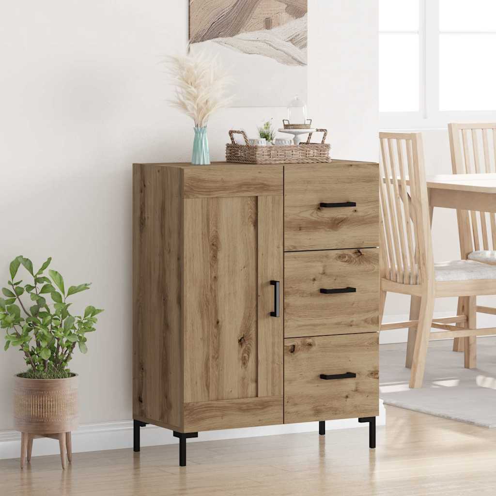Bufet stejar artizanal 69.5 x 34 x 90 cm Lemn compozit — imaginea 2