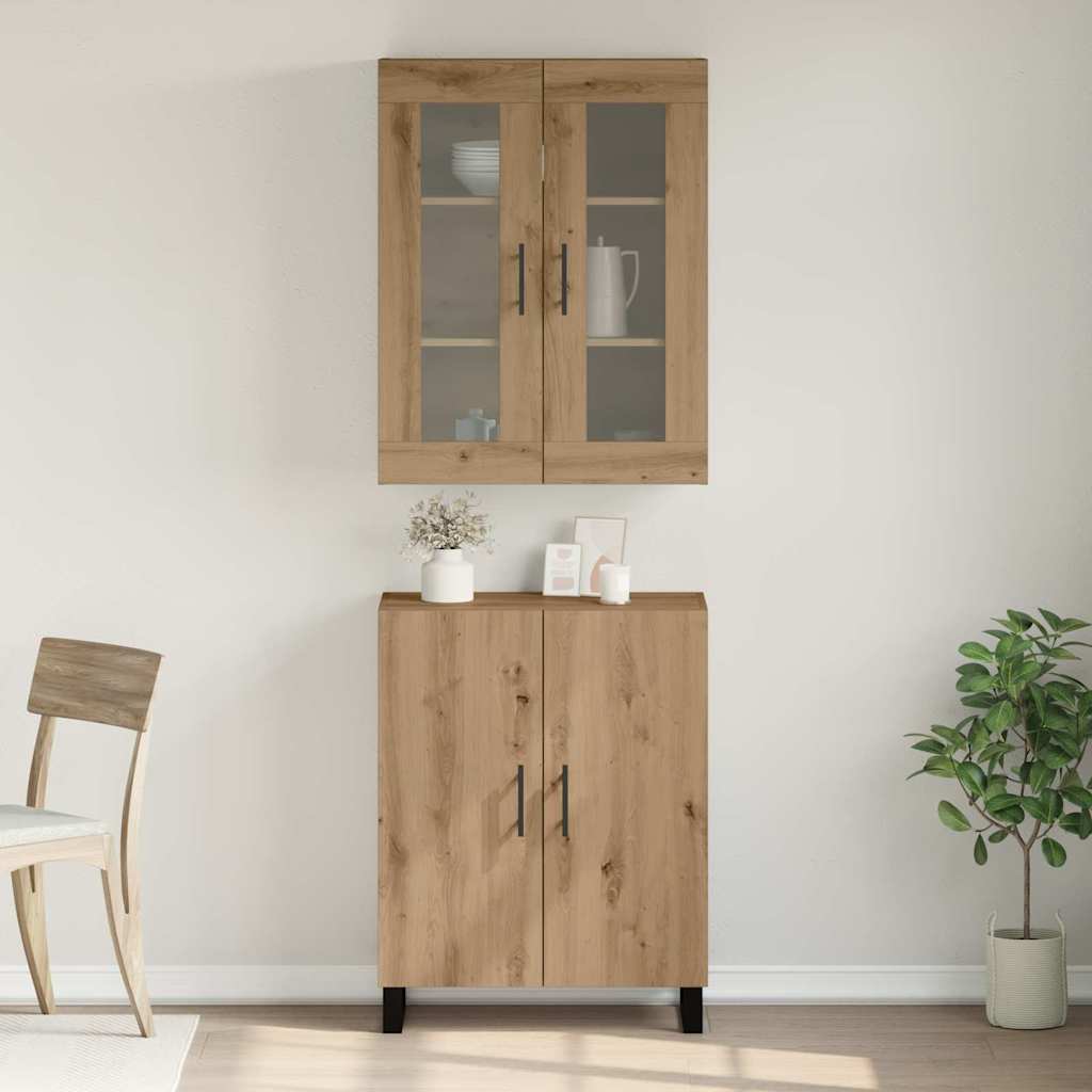 Bufet stejar artizanal Set de doua piese Lemn compozit — imaginea 4