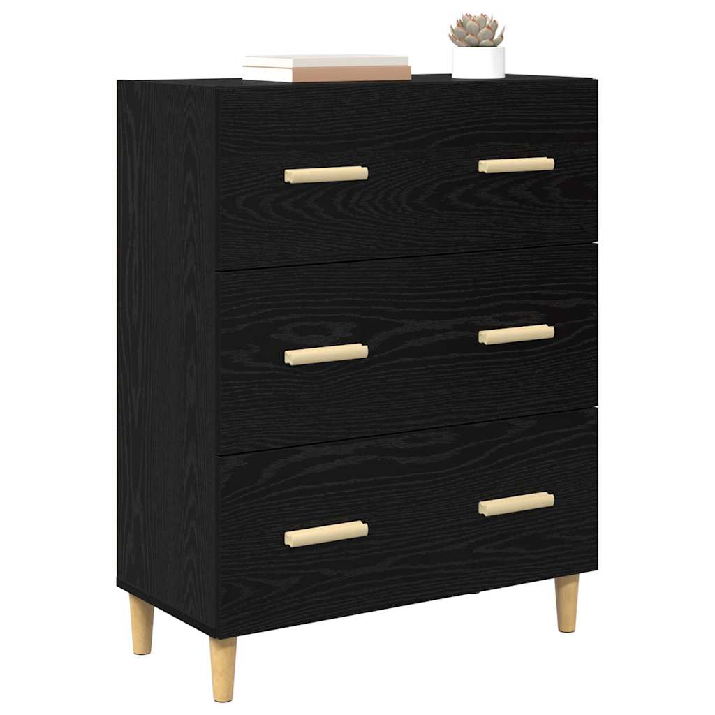 Bufet Stejar negru 34 x 69.5 x 90 cm Lemn compozit — imaginea 3