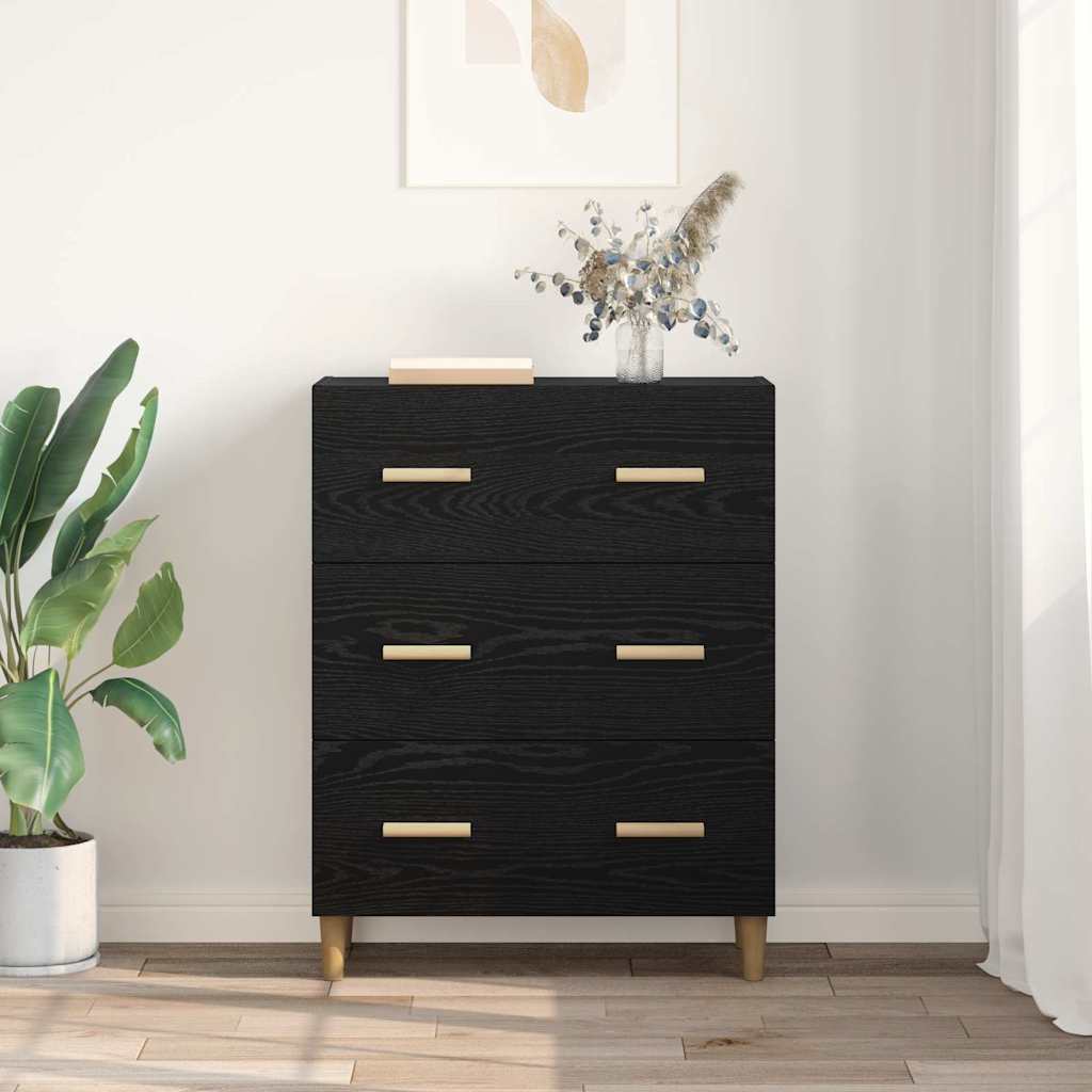 Bufet Stejar negru 34 x 69.5 x 90 cm Lemn compozit — imaginea 4