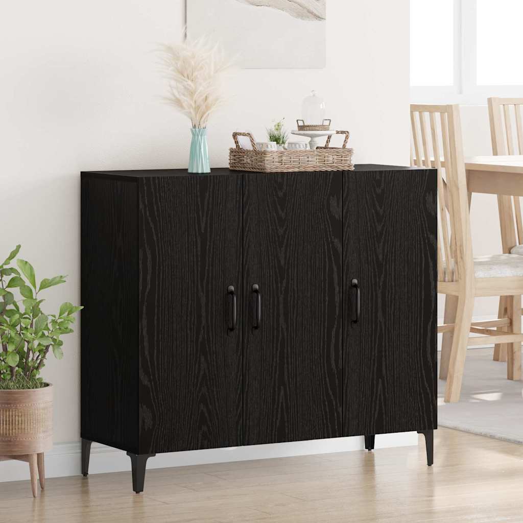 Bufet Stejar negru 34 x 90 x 80 cm Lemn compozit — imaginea 2