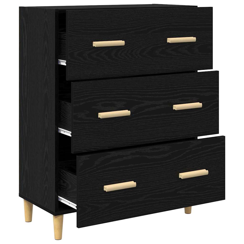 Bufet Stejar negru 34 x 69.5 x 90 cm Lemn compozit — imaginea 5