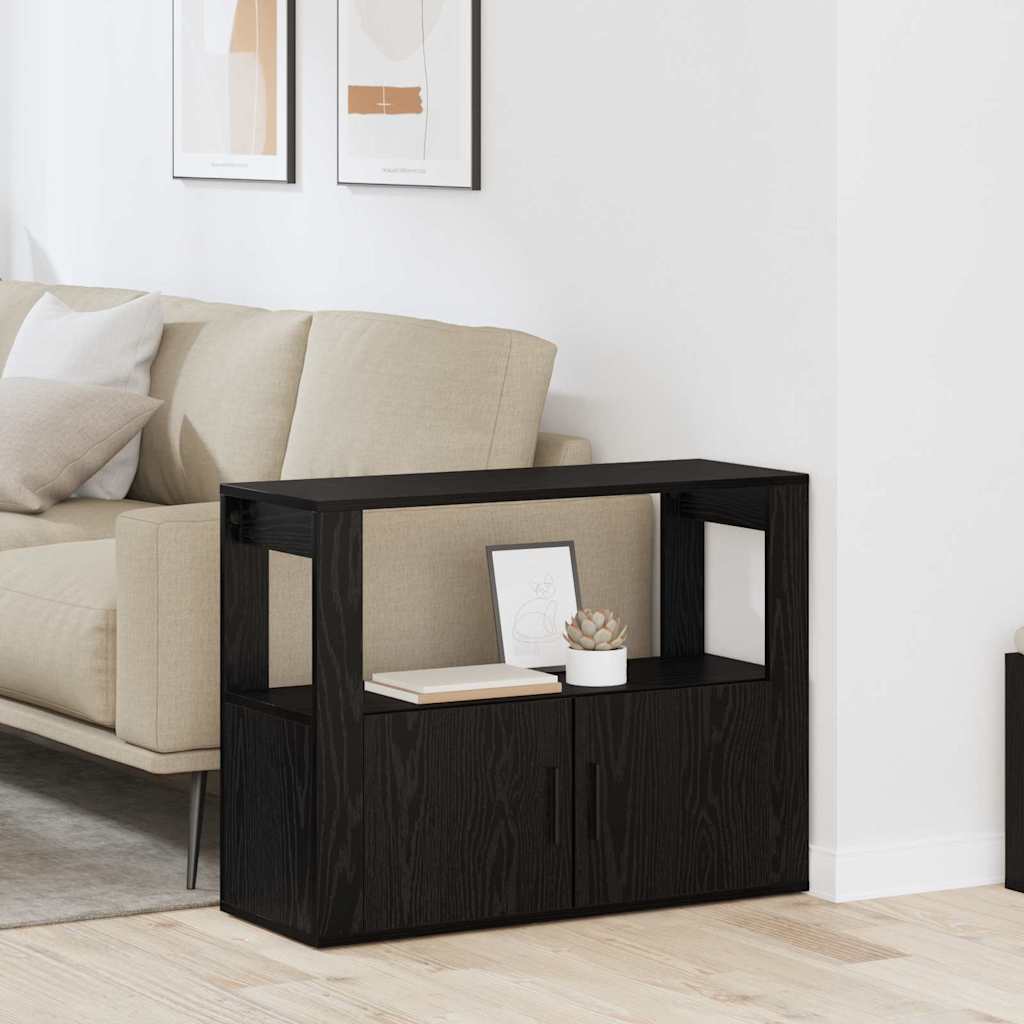 Bufet Stejar negru 80 x 30 x 60 cm Lemn compozit — imaginea 2