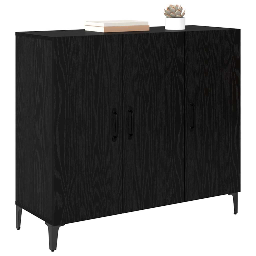 Bufet Stejar negru 34 x 90 x 80 cm Lemn compozit — imaginea 4