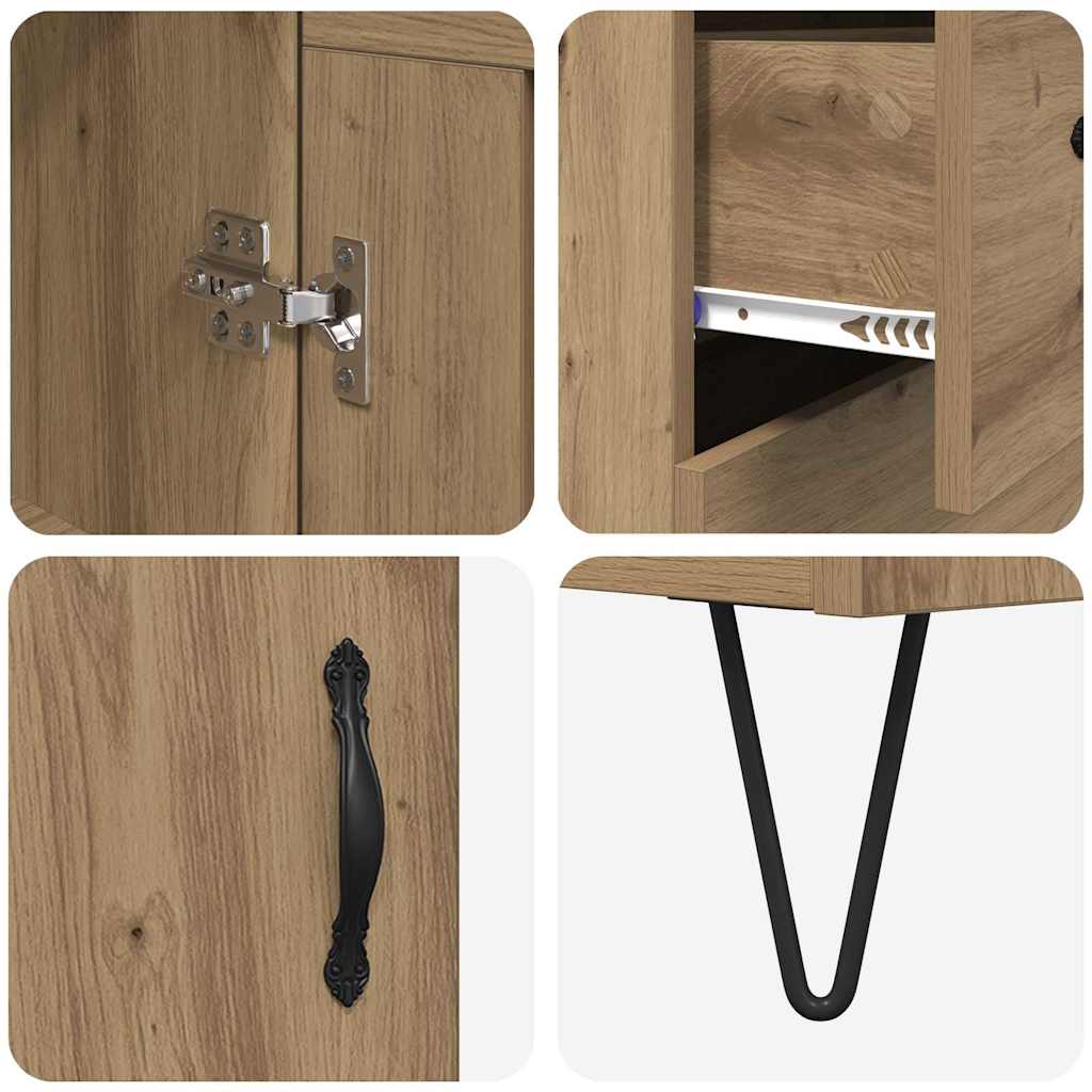 Bufet Stejar Artizanal 69,5 x 34 x 180 cm Lemn compozit — imaginea 12