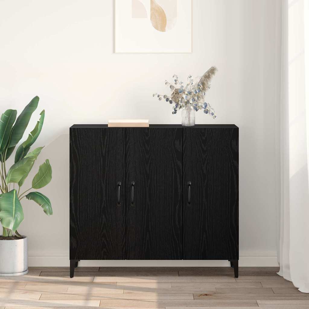 Bufet Stejar negru 34 x 90 x 80 cm Lemn compozit — imaginea 5