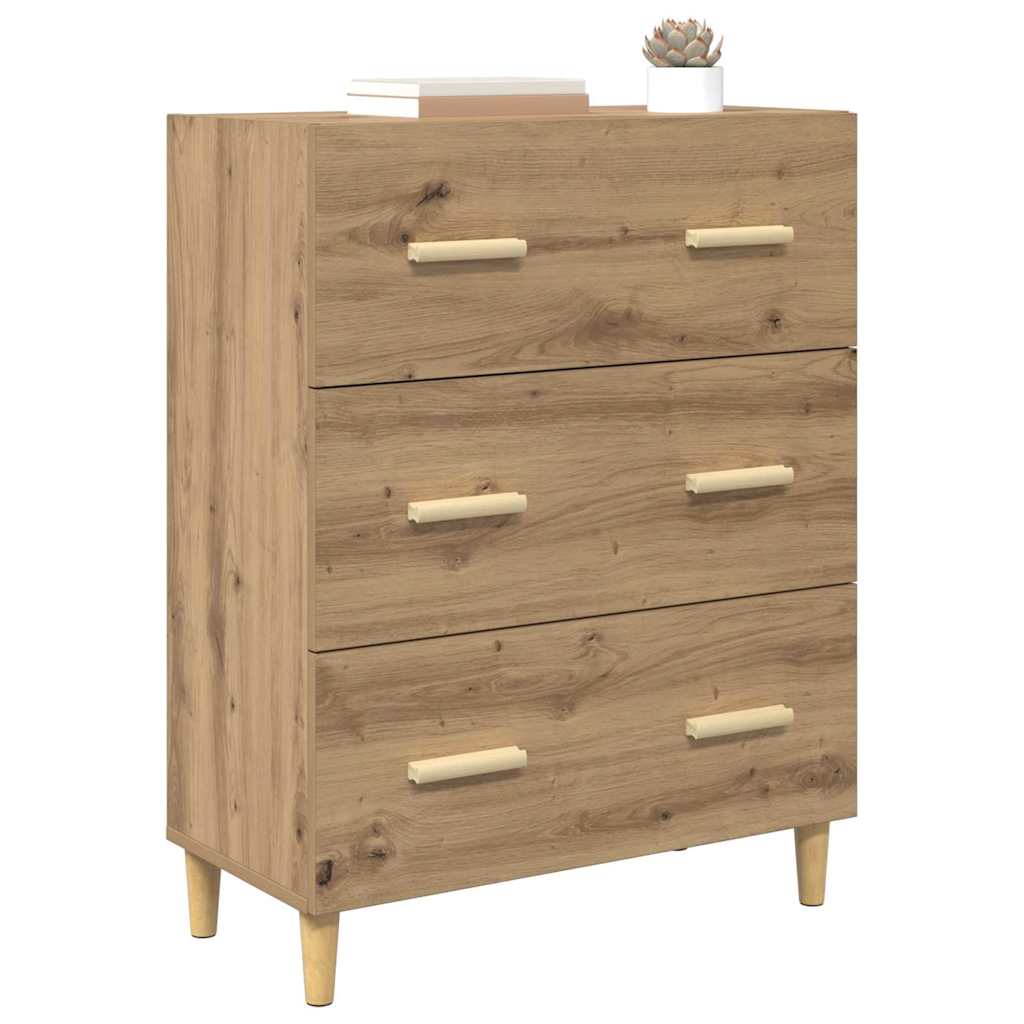 Bufet stejar artizanal 34 x 69.5 x 90 cm Lemn compozit — imaginea 3