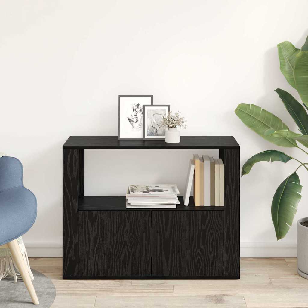 Bufet Stejar negru 80 x 30 x 60 cm Lemn compozit — imaginea 4