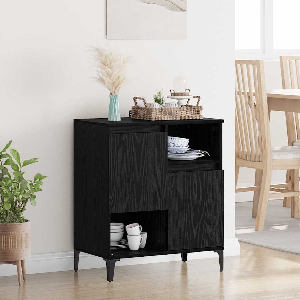 Bufet Stejar negru 60 x 35 x 70 cm Lemn compozit — imaginea 2