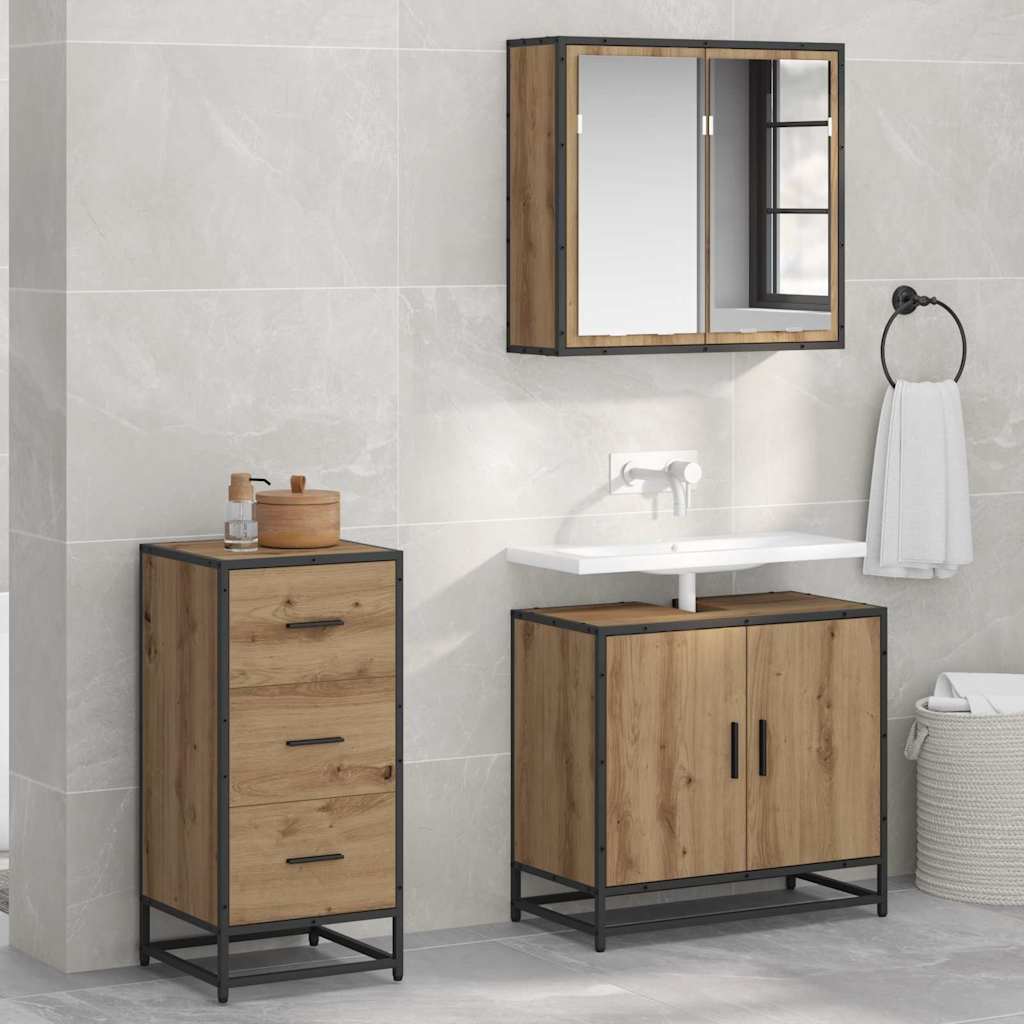 Bufet stejar artizanal 35.5 x 35 x 76 cm Lemn compozit — imaginea 2