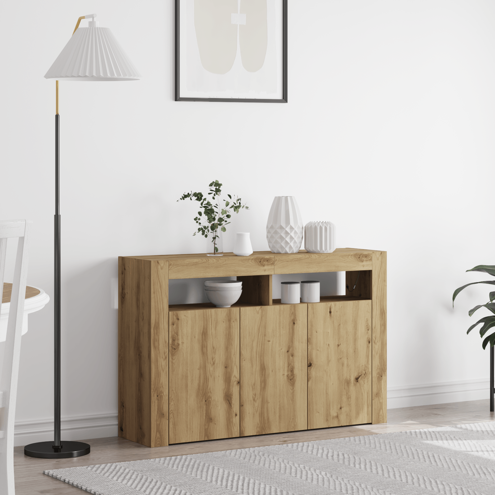 bufet Stejar Artisan Lemn Ingineresc 116 x 30 x 75 cm Bufet — imaginea 2