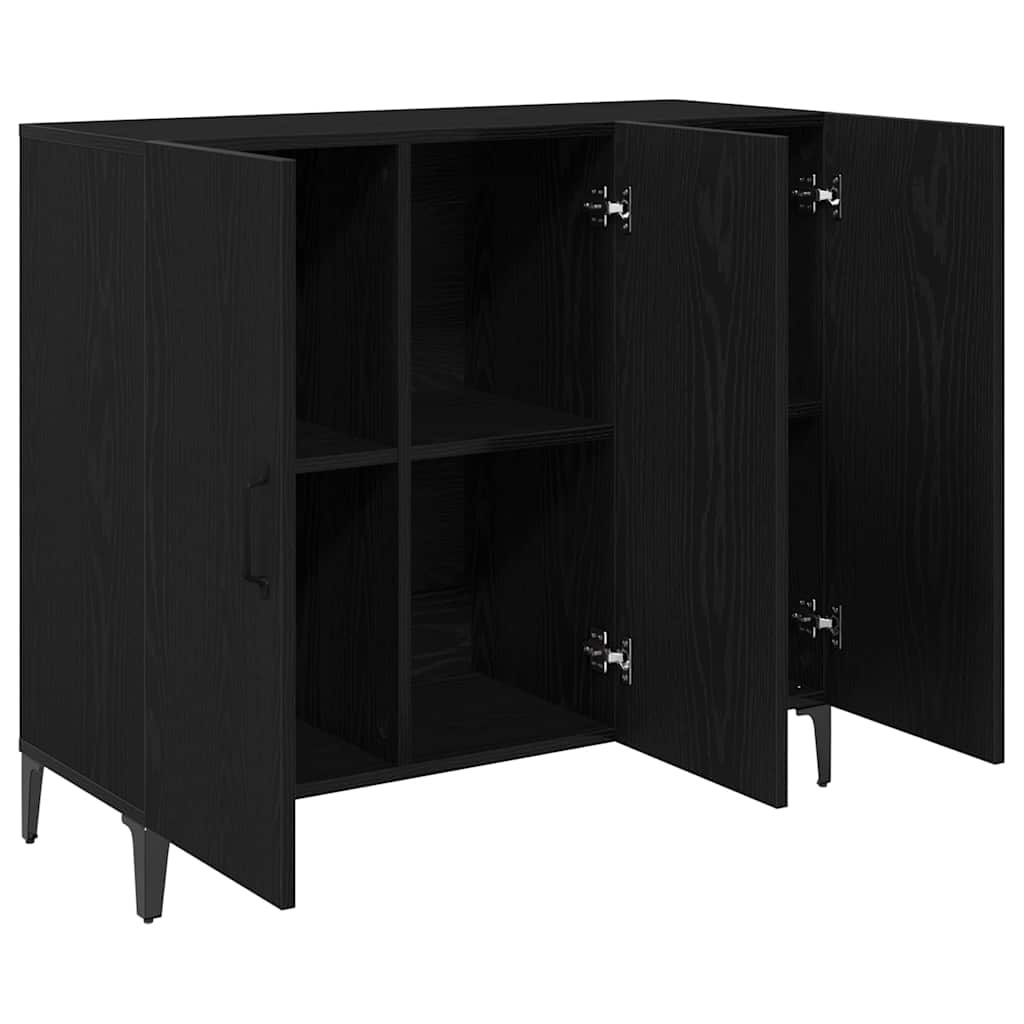 Bufet Stejar negru 34 x 90 x 80 cm Lemn compozit — imaginea 6