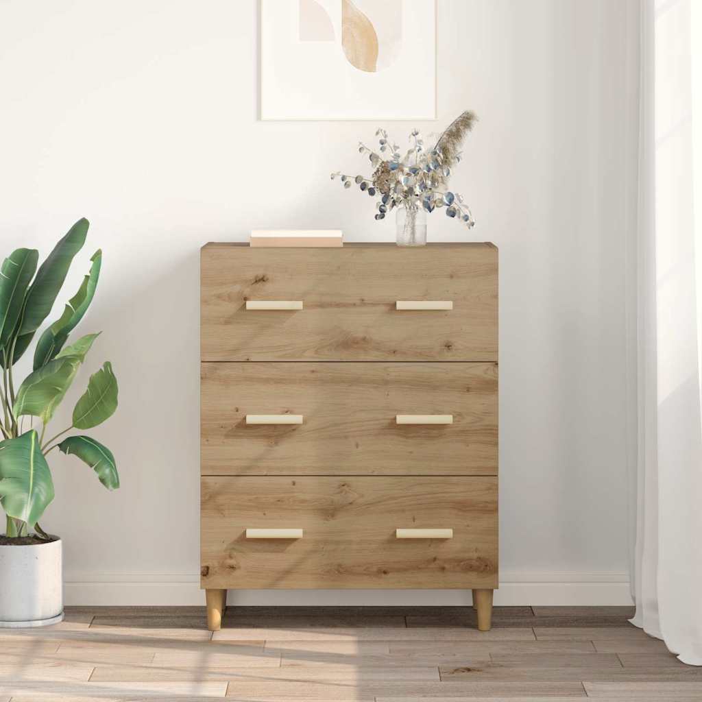 Bufet stejar artizanal 34 x 69.5 x 90 cm Lemn compozit — imaginea 4