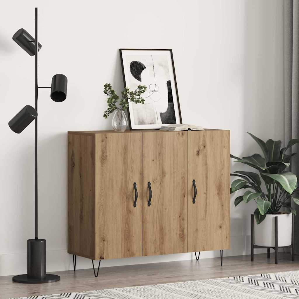 Bufet stejar artizanal 90 x 34 x 80 cm Lemn compozit — imaginea 2